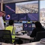 فريق إدارة مشاريع يراجع مؤشرات الوقت والتكلفة والمخاطر